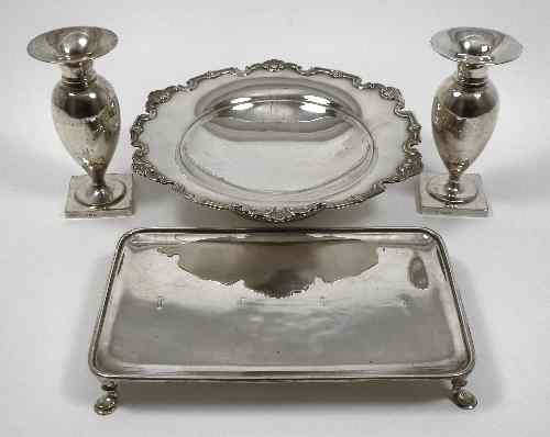 An Edward VIII silver circular tazza with shaped and shell