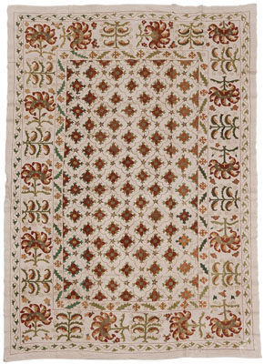 Suzani Embroidery Central Asia Uzbekistan probably early 20th century silk