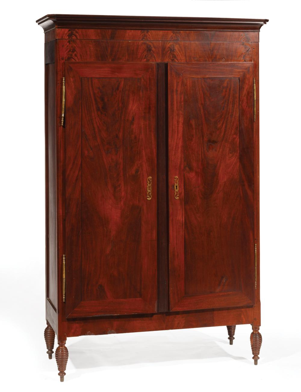 American Classical Mahogany Armoire early 19th c Louisiana or New