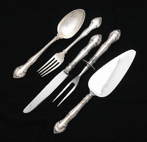 A sterling flatware setGorham Mfg Co Providence RIEnglish Gadroon monogrammed
