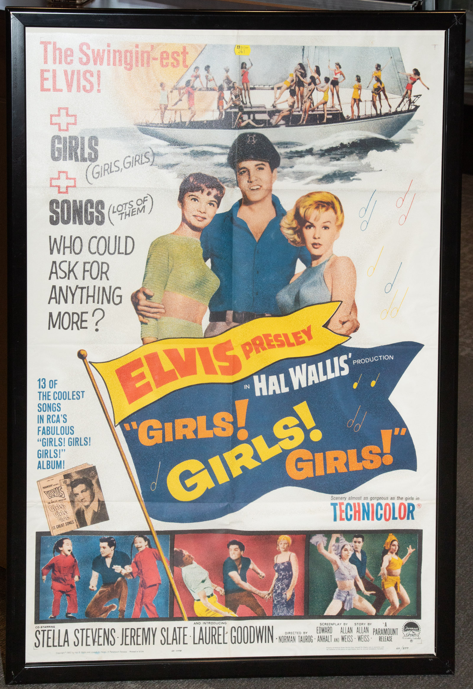 GIRLS GIRLS GIRLS MOVIE POSTER 1960 Staring Elvis and Stella