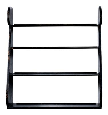 Painted whale end hanging shelf pine with black paint four