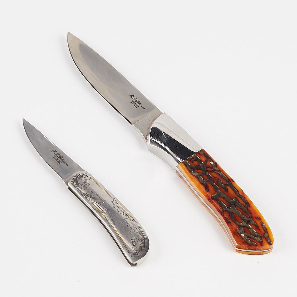 Grp 2 E G Eldon Peterson Knife w Folding Knife