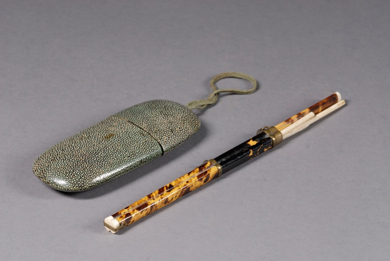 Two Chinese Works 19th century a shagreen case and a