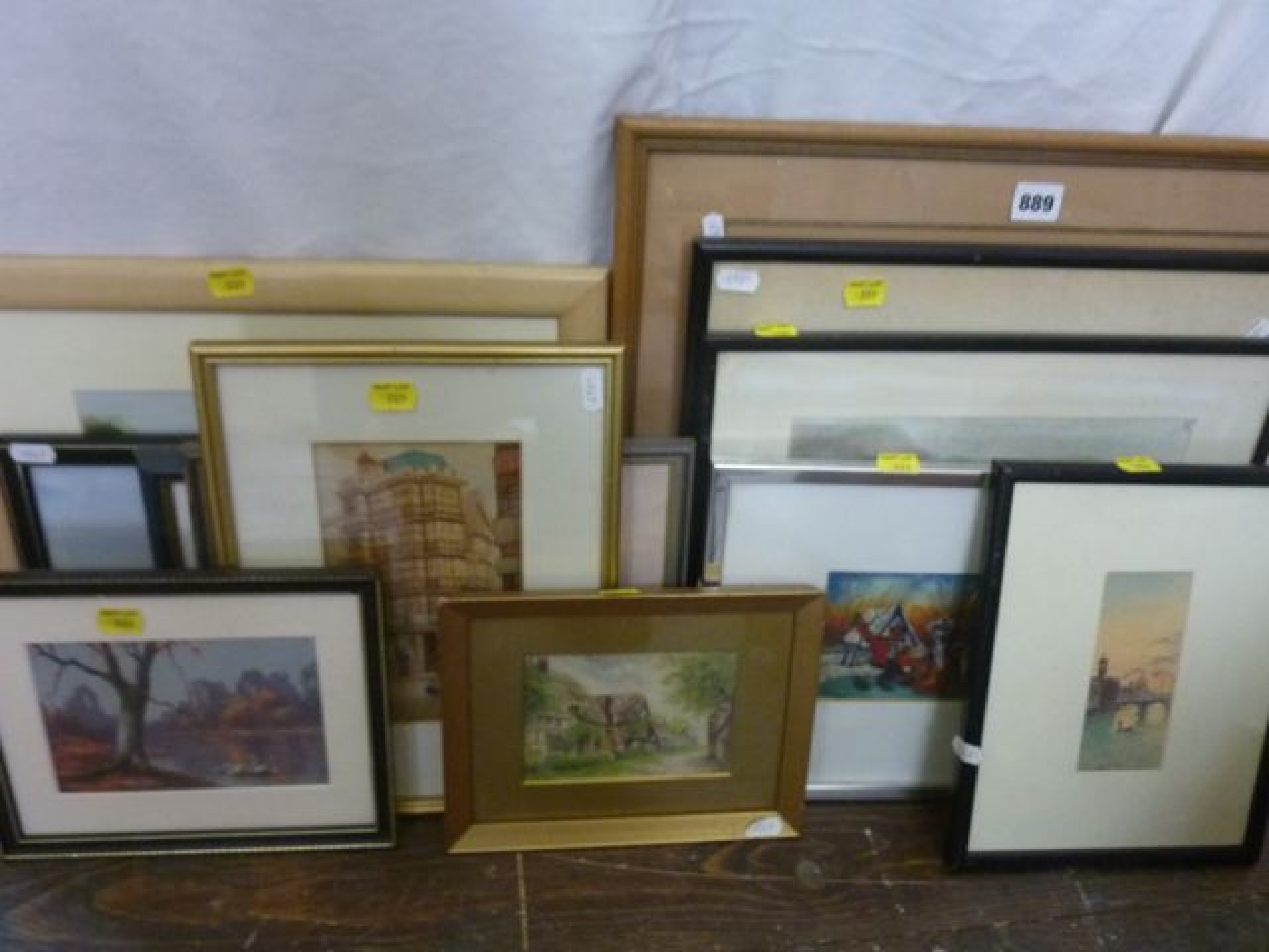 A quantity of pictures and prints including a pair of
