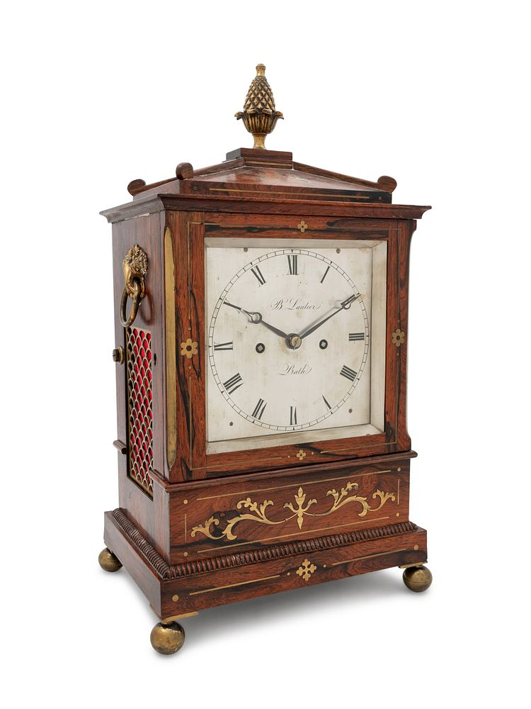 A Regency Brass Inlaid Rosewood Bracket Clock A Regency Brass