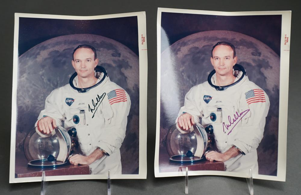 Two Signed Apollo XI Portraits of Michael Collins Each bearing
