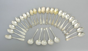 A Lot of Miscellaneous Sterling Silver Spoons Various Makers 20th