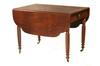 DINING TABLE Sheraton period mahogany dining table single board top