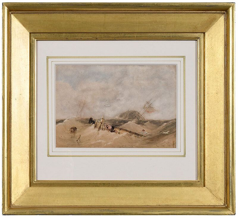 Xanthus Smith American 1839 1929 Civil War Shipwreck signed lower