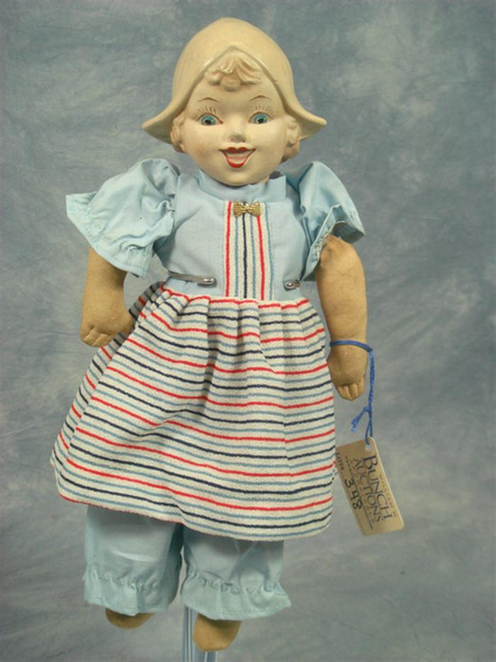 Liberation Belgium Doll 1940 s doll composition and cloth doll