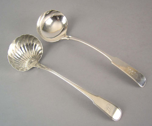 New York silver ladle ca 1830 bearing the touch of