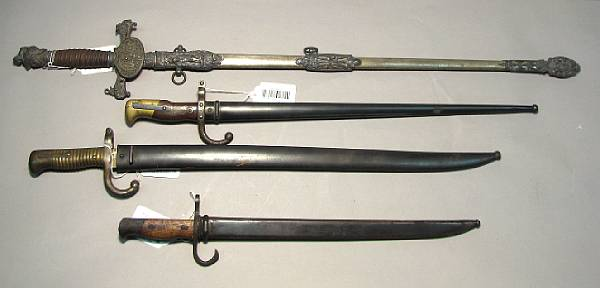 A lot of four edged weapons Including a French Model