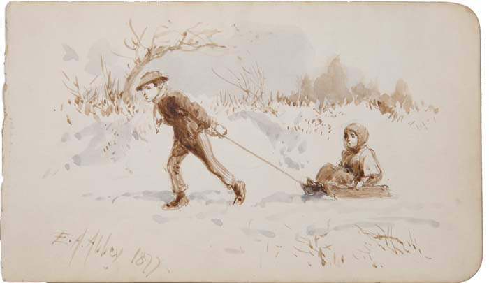 EDWIN AUSTIN ABBEY American 1852 1911 THE SLEDDING TRIP A