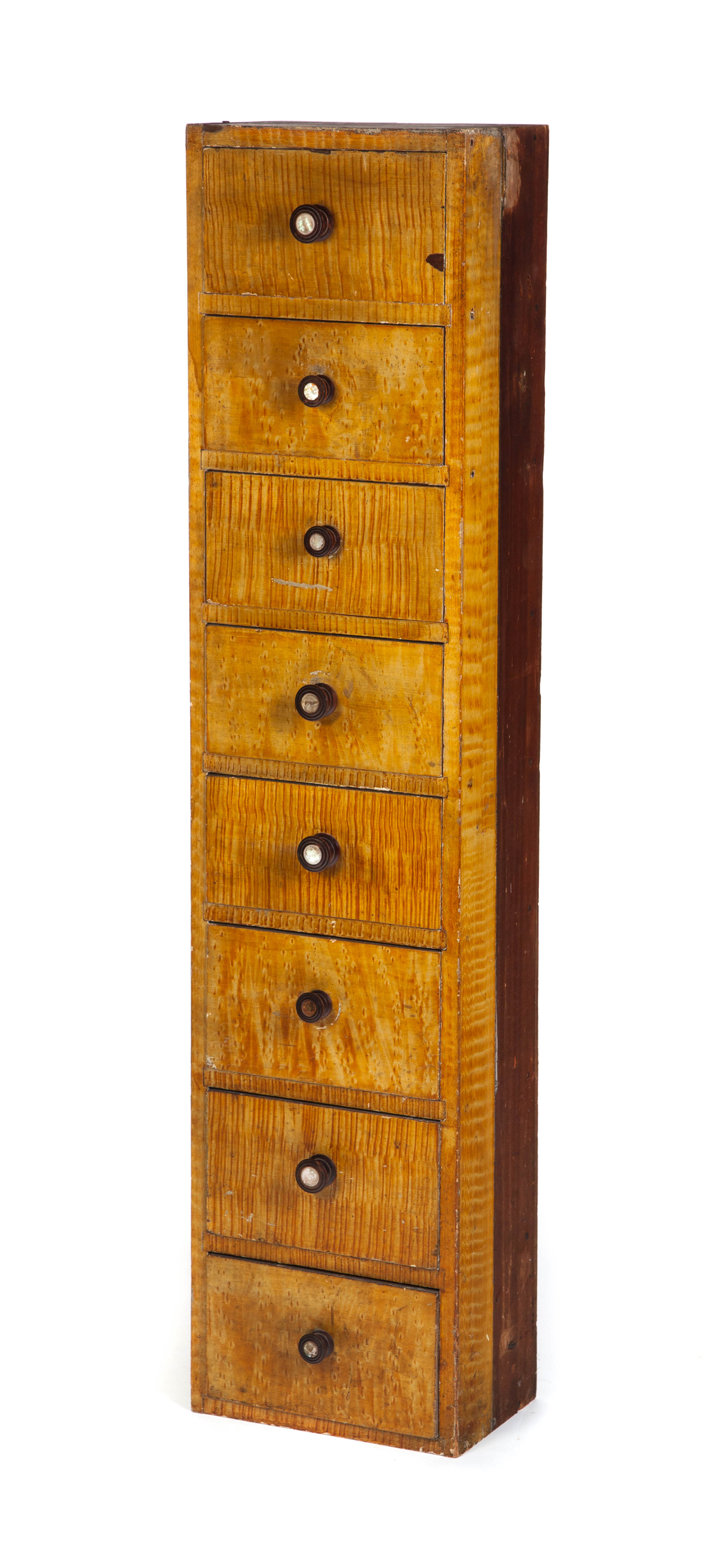 CASE OF EIGHT GRAIN PAINTED DRAWERS American 2nd half 19th