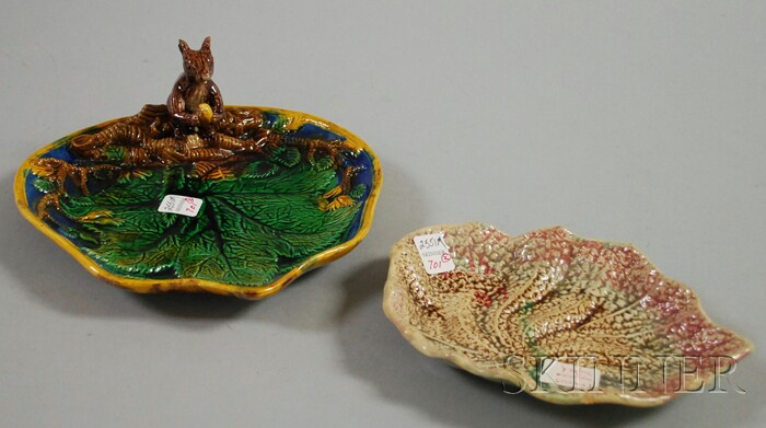 English Majolica Squirrel Figural Nut Dish and a Tenuous Majolica
