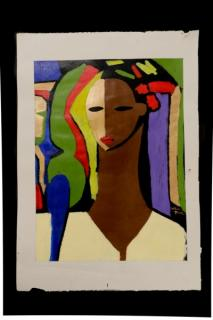 William Tolliver Woman with Red Lips Monotype William Tolliver American