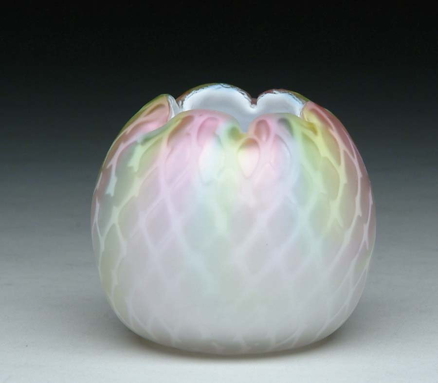 RAINBOW SATIN ROSE BOWL Rainbow MOP D Q satin glass