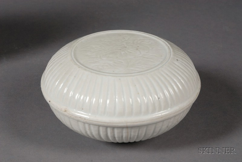 Porcelain Box China 13th century Ching Pai ware round form