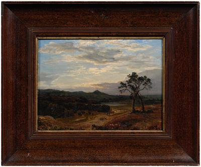 Wilhelm Klein painting German 1821 1897 landscape with travelers on