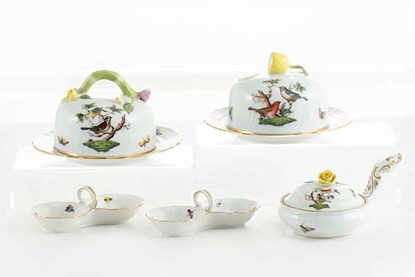 A group of Herend Rothschild Bird articles A group of