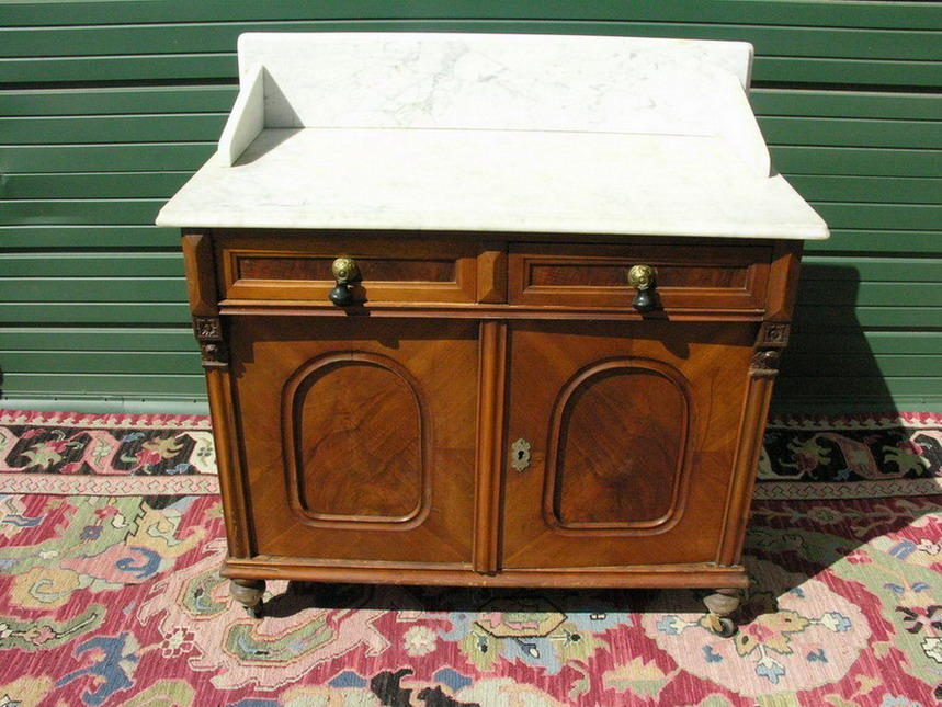VICTORIAN MARBLE TOP SERVER 39 1 2 by 39 1
