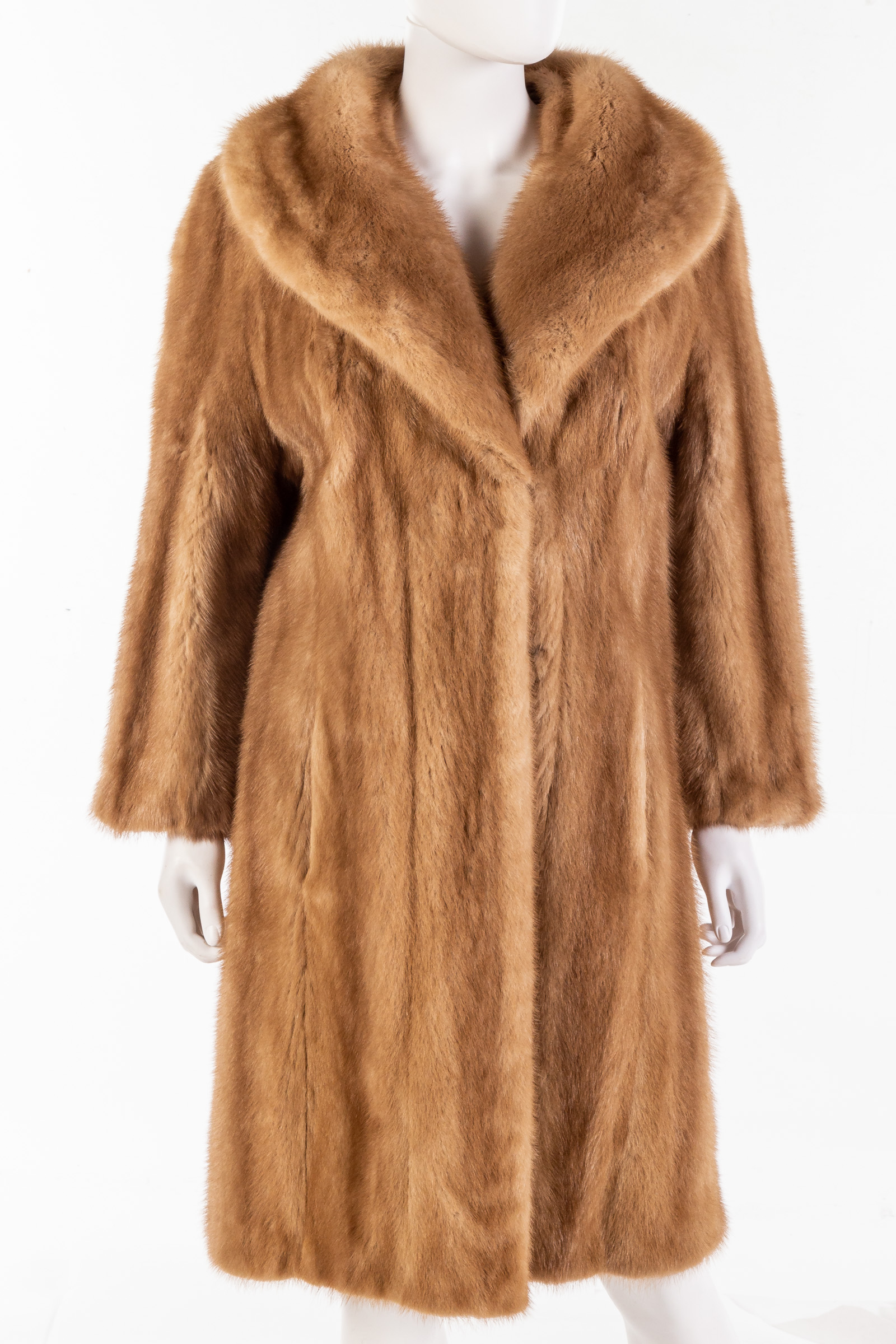 VINTAGE BROWN MINK FUR COAT 3 4th length fur coat