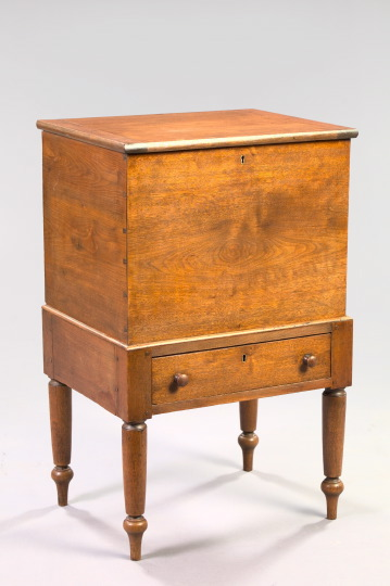 American Vernacular Walnut Sugar Chest 19th century and later of
