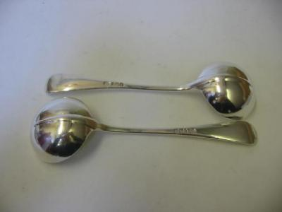 A PAIR OF EDWARDIAN LADLES maker John Round Son Ltd