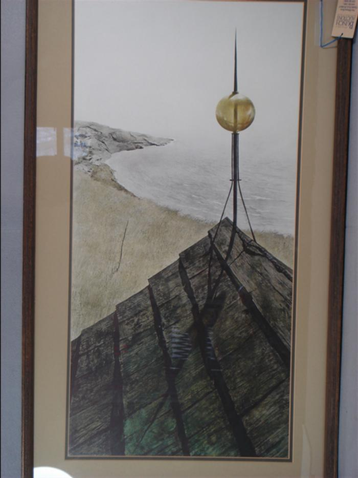 After Andrew Wyeth Northern Point a print 35 x 17