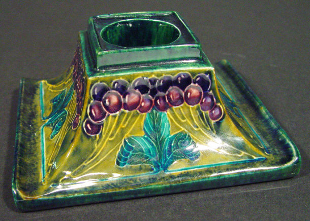 Hancock and Sons Morrisware pottery desk stand hand painted and