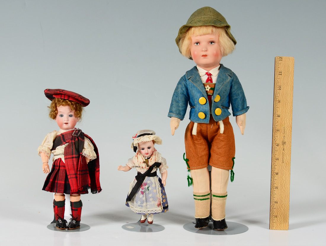GROUP OF 3 DOLLS 1 A 9 Armand Marseille bisque