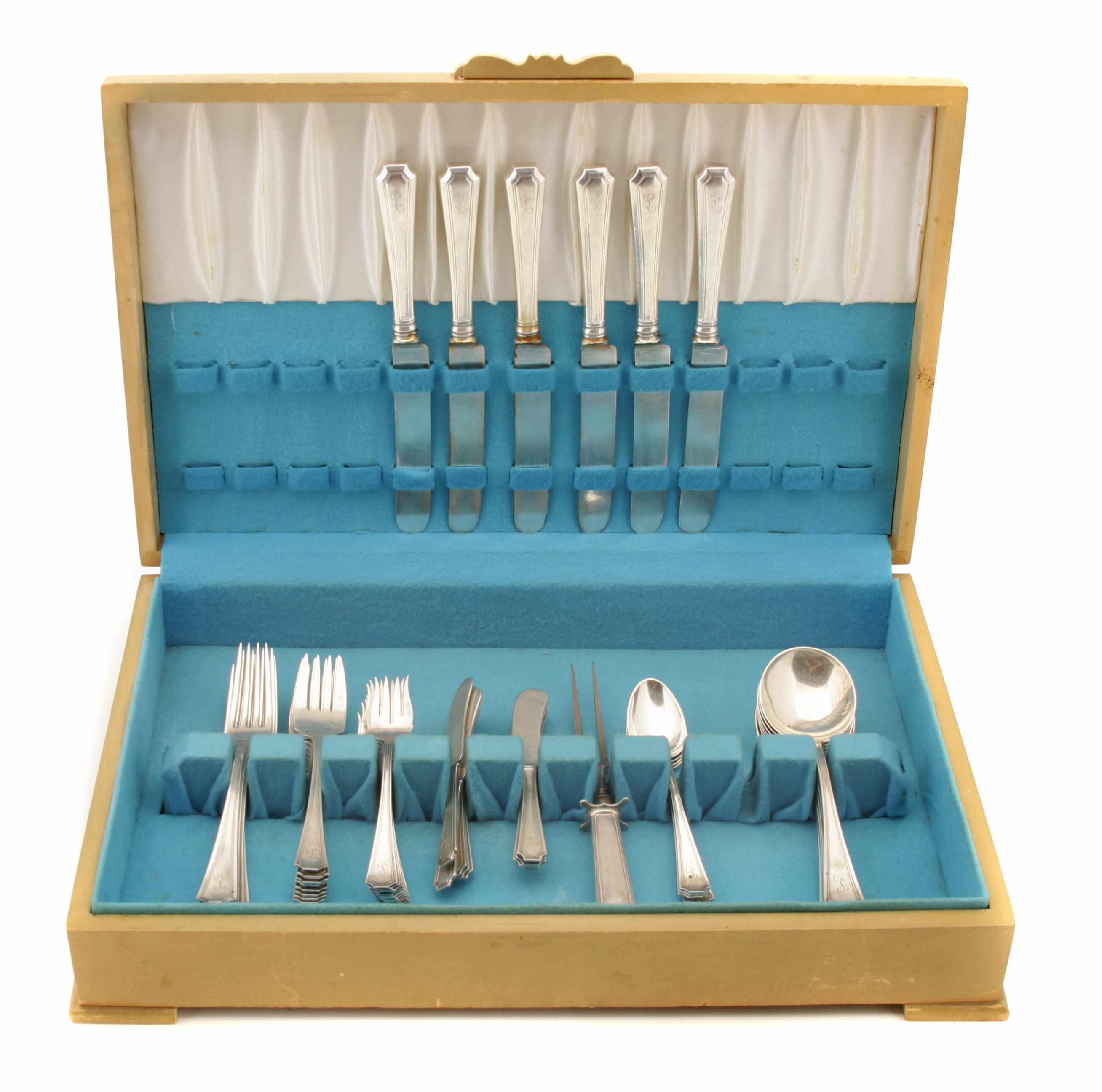 An American sterling silver part flatware service William B Durgin
