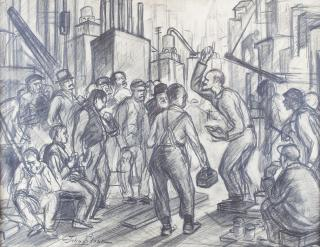 Factory Scene by John Sloan John Sloan 1871 1951 charcoal