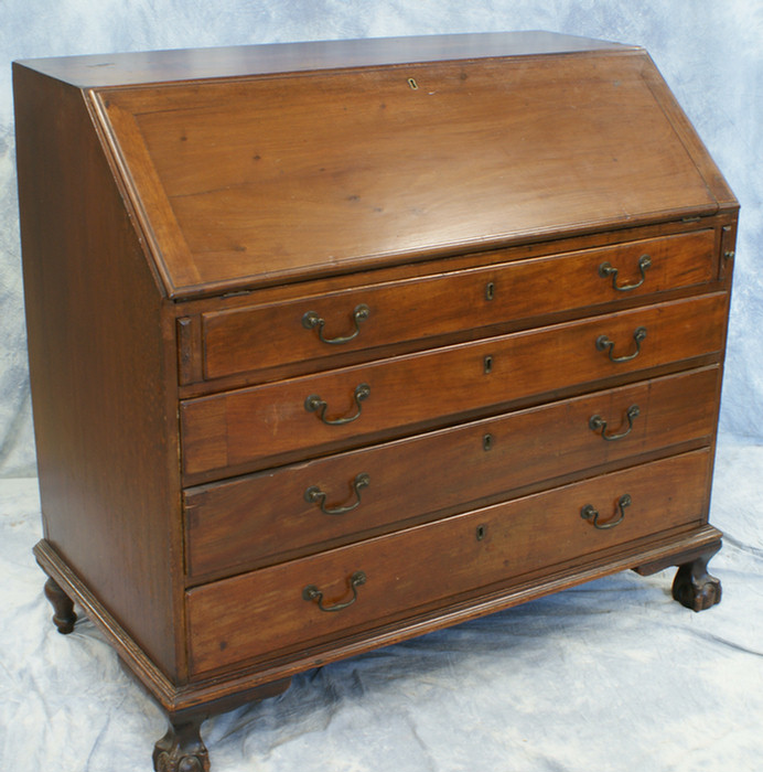 Mahogany Chippendale slant front desk American late 18th c restorations
