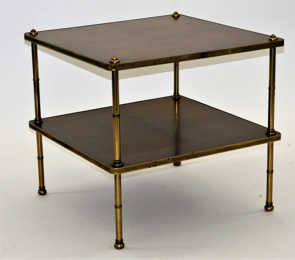 WALNUT FAUX BAMBOO HOLLYWOOD REGENCY SIDE TABLE United States Circa