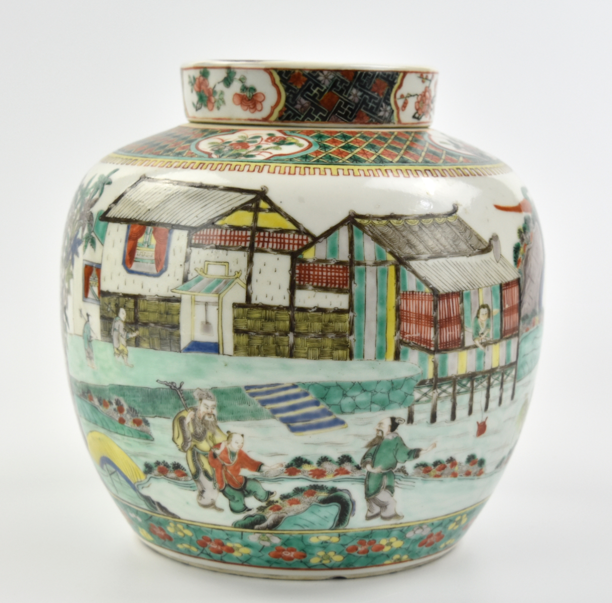 Chinese 19th C of globular form with flattened doom cover