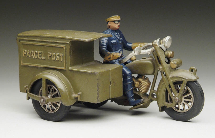 HUBLEY PARCEL POST MOTORCYCLE Olive green Harley Davidson delivery cycle