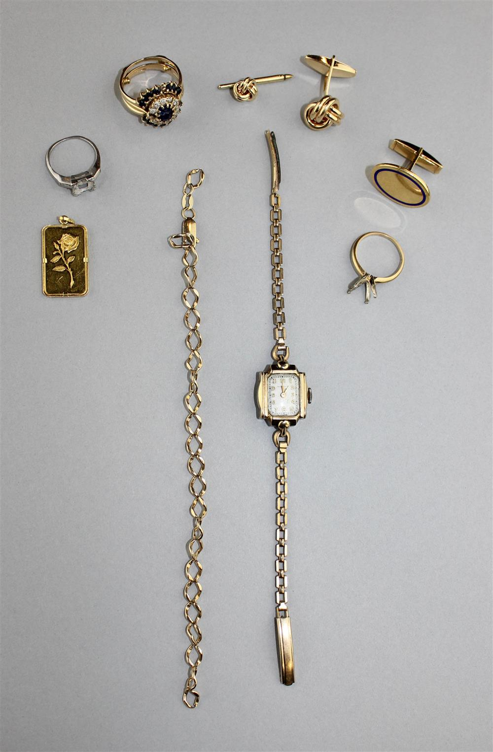 GOLD COLLECTION 24K CREDIT SUISSE PENDANT CARTIER 18K CUFFLINK 18K