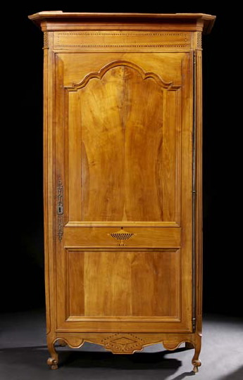 Provincial Louis XV Style Fruitwood Single Door Armoire mid 19th