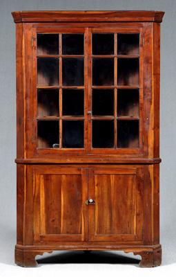 East Tennessee cherry corner cupboard one case construction figured cherry