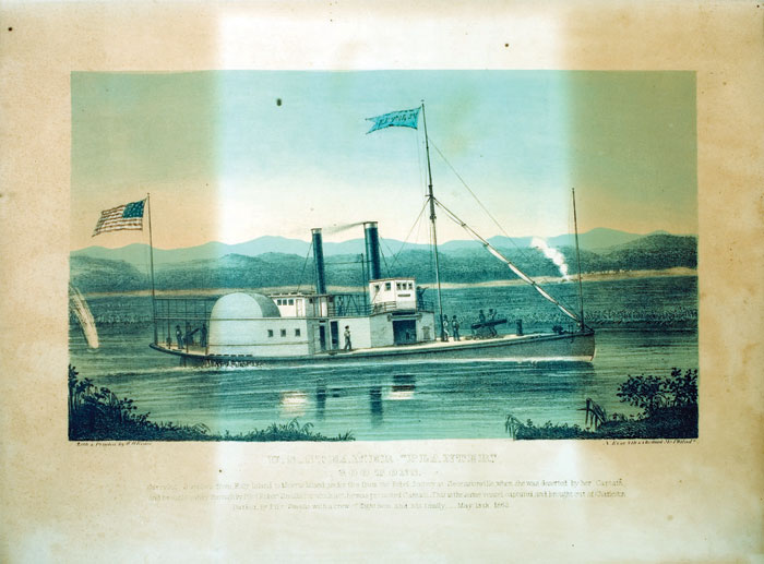 U S STEAMER quot PLANTER quot Medium folio chromolithograph lith