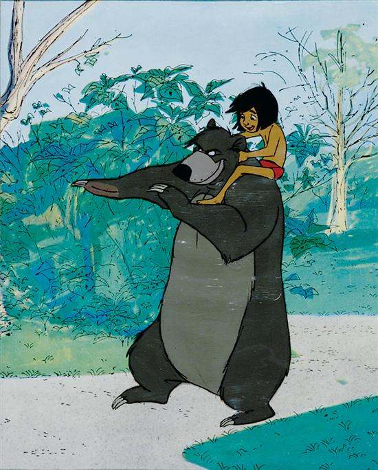 Disney Studios painted celluloids BALOO MOWGLI from The Jungle Book