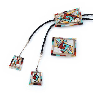 Ronnie Calabaza Zuni act since 1970s Matching Silver and Mosaic