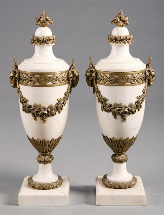 PAIR OF GARNITURE URNS European late 19th early 20th century