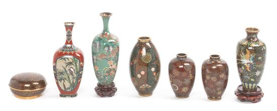 Sale 463 Lot 470 Seven Japanese Cloisonne Enameled Articles comprising