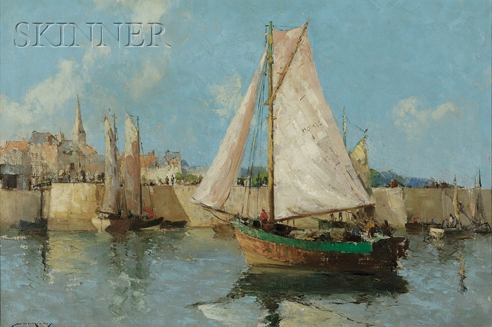 William Lee Hankey British 1869 1950 View of Sailboats by