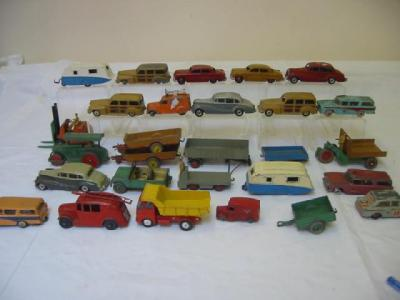 Eleven early cars fourteen other Dinky vehicles and three other