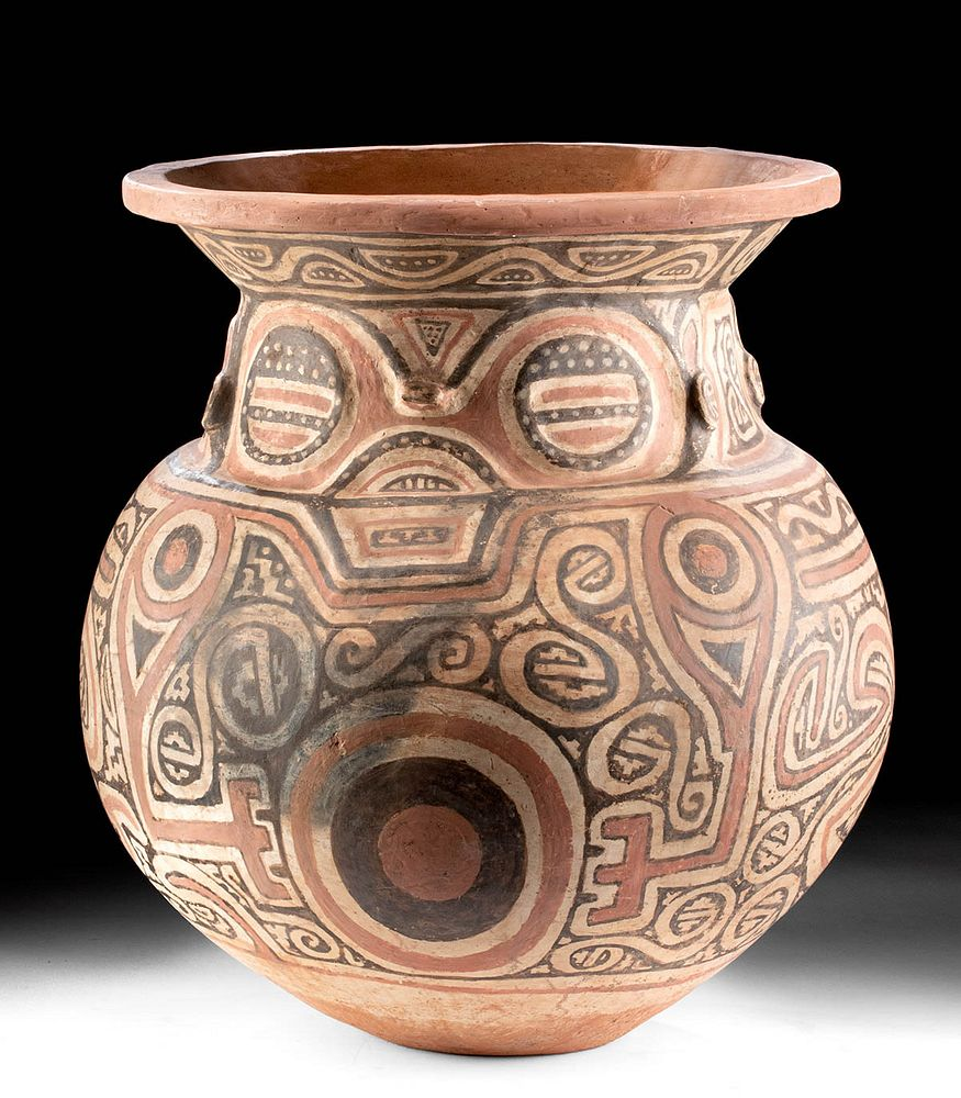 Huge Marajoara Polychrome Urn ex Eugene Lions Pre Columbian Brazil