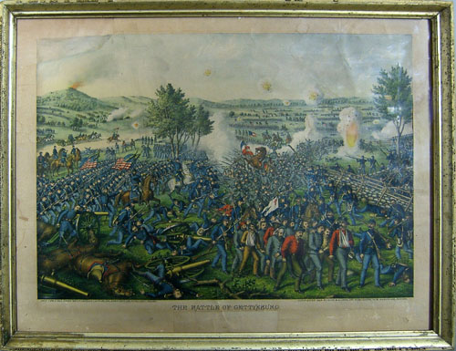 Battle of Gettysburg chromolithograph by Kurz Allison 17 1 2